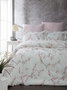 L'essentiel linge de maison Juego de funda de edredón Jasmine Blanco y Salmón 4 piezas